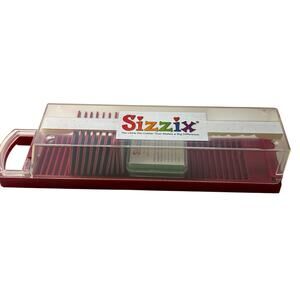 Sizzix Sizzlits Case & 11 Cutting Dies Craft Punches Shells Cowboy Flower Cloud